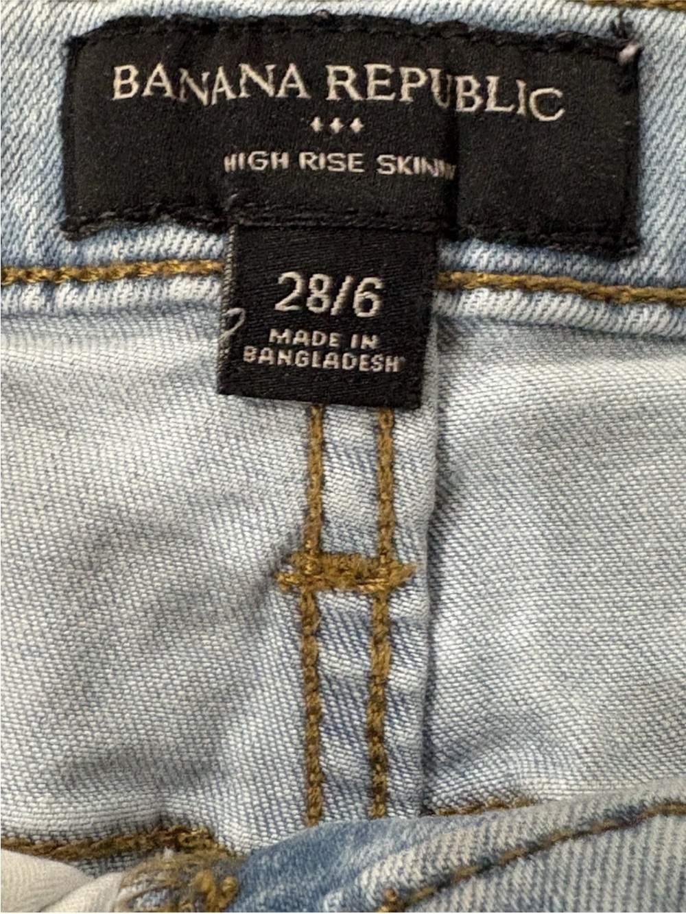 Banana Republic High Rise Skinny Jeans 28 Light Wash Distressed Size 6 - Picture 5 of 9